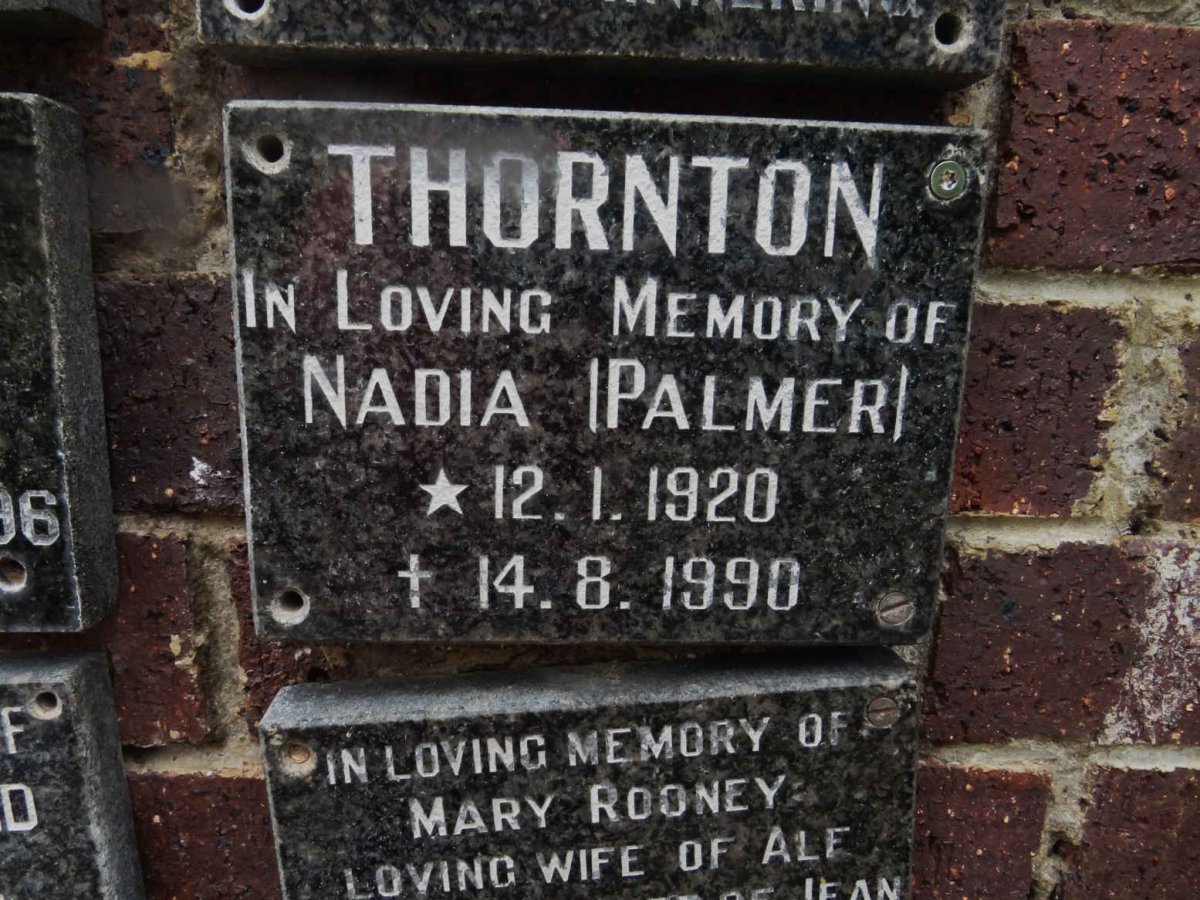 THORNTON Nadia nee PALMER 1920-1990