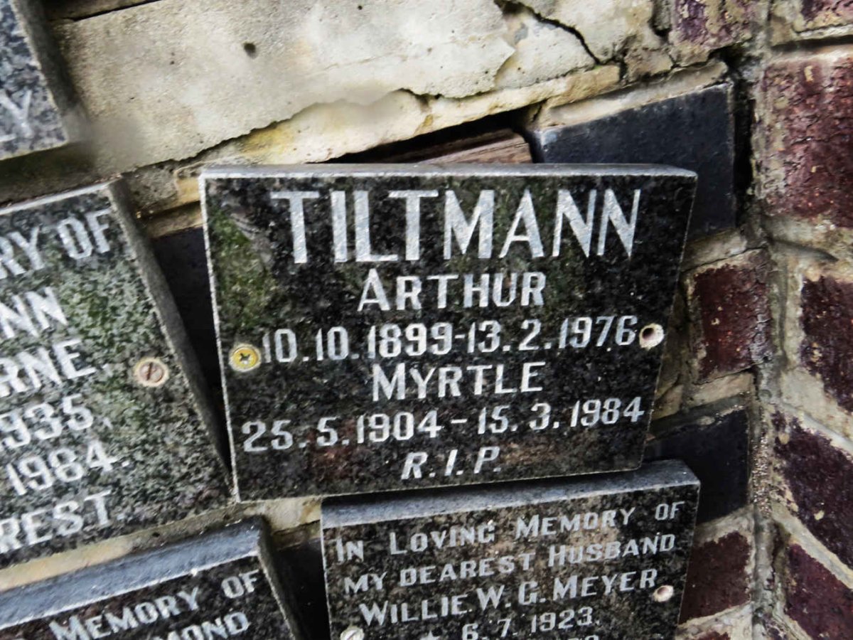 TILTMAN Arthur 1899-1976 &amp; Myrtle 1904-1984