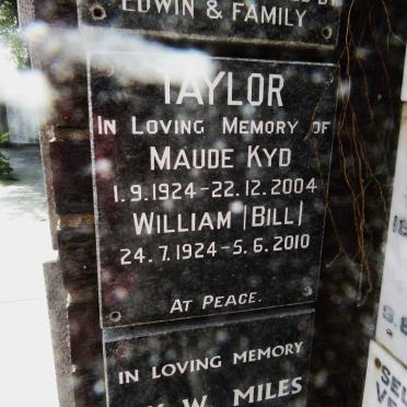 TAYLOR William 1924-2010 &amp; Maude Kyd 1924-2004