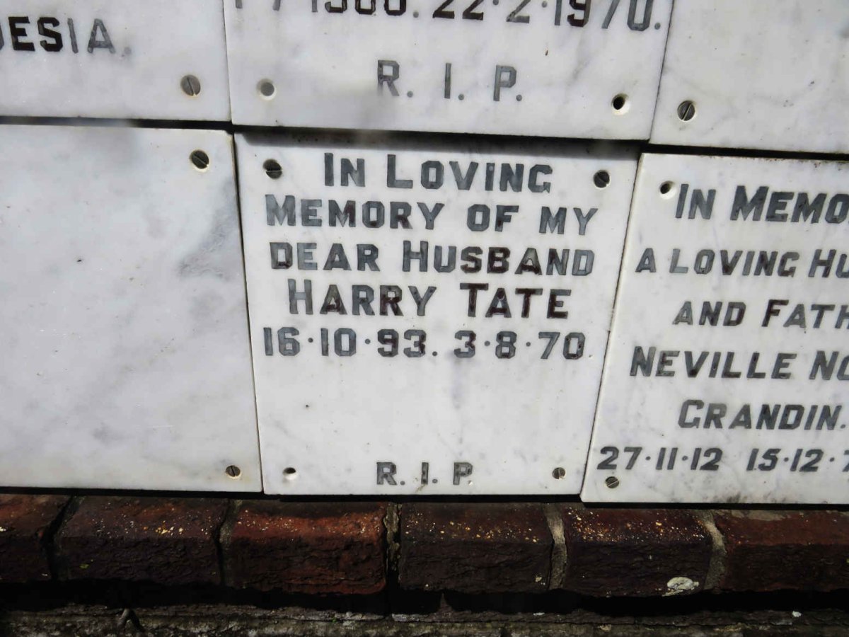 TATE Harry 1893-1970