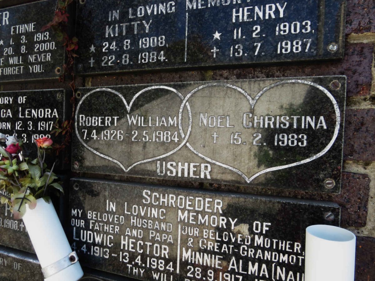 USHER Robert William 1926-1984 &amp; Noel Christina -1983