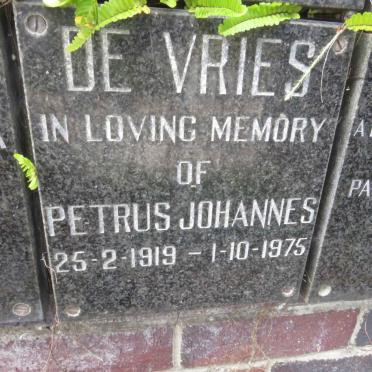 VRIES Petrus Johannes, de 1919-1975
