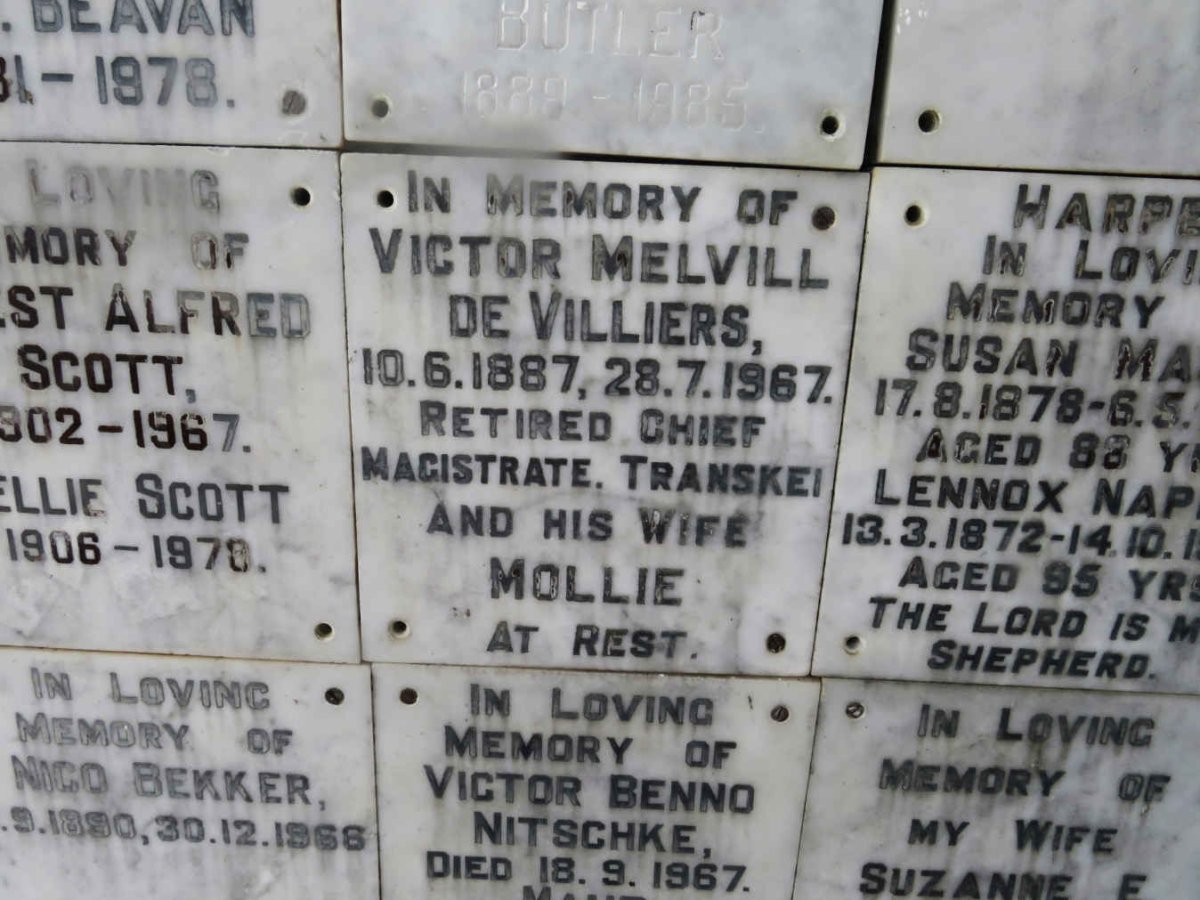 VILLIERS Victor Melvill, de 1887-1967 &amp; Mollie