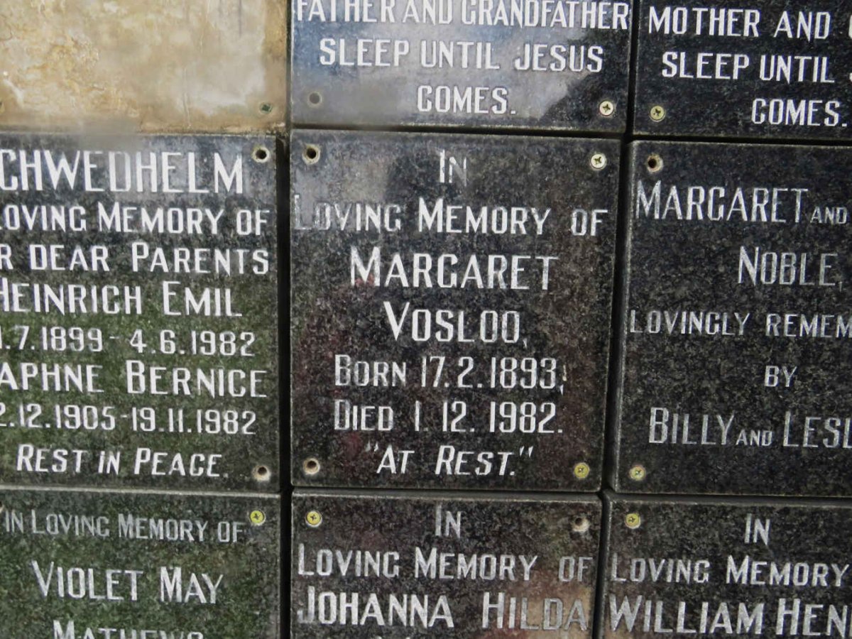 VOSLOO Margaret 1893-1982