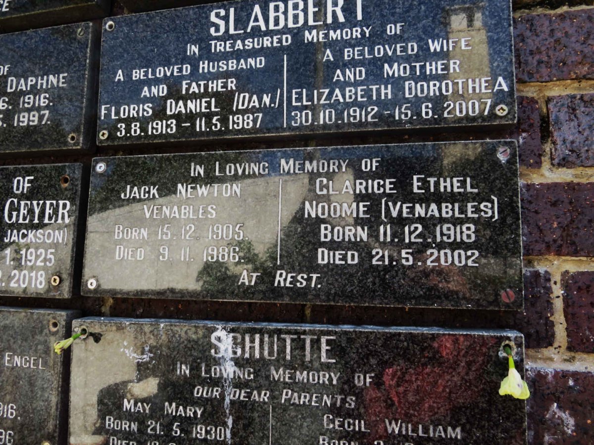 VENABLES Jack Newton 1905-1986 :: NOOME Clarice Ethel nee VENABLES 1918-2002