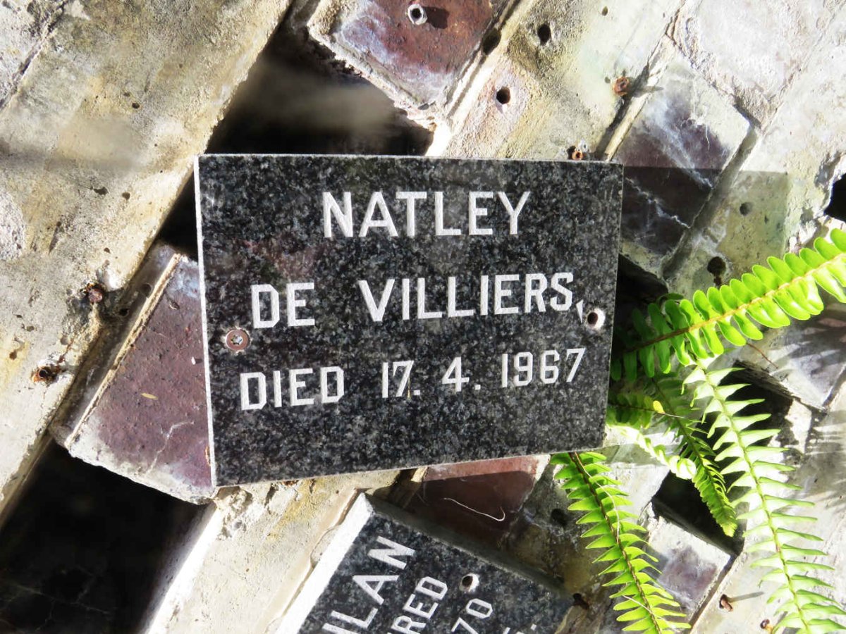 VILLIERS Natley, de -1967