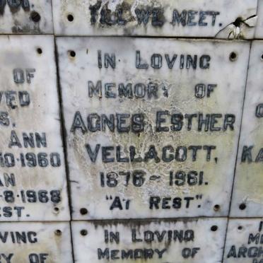 VELLACOTT Agnes Esther 1876-1961