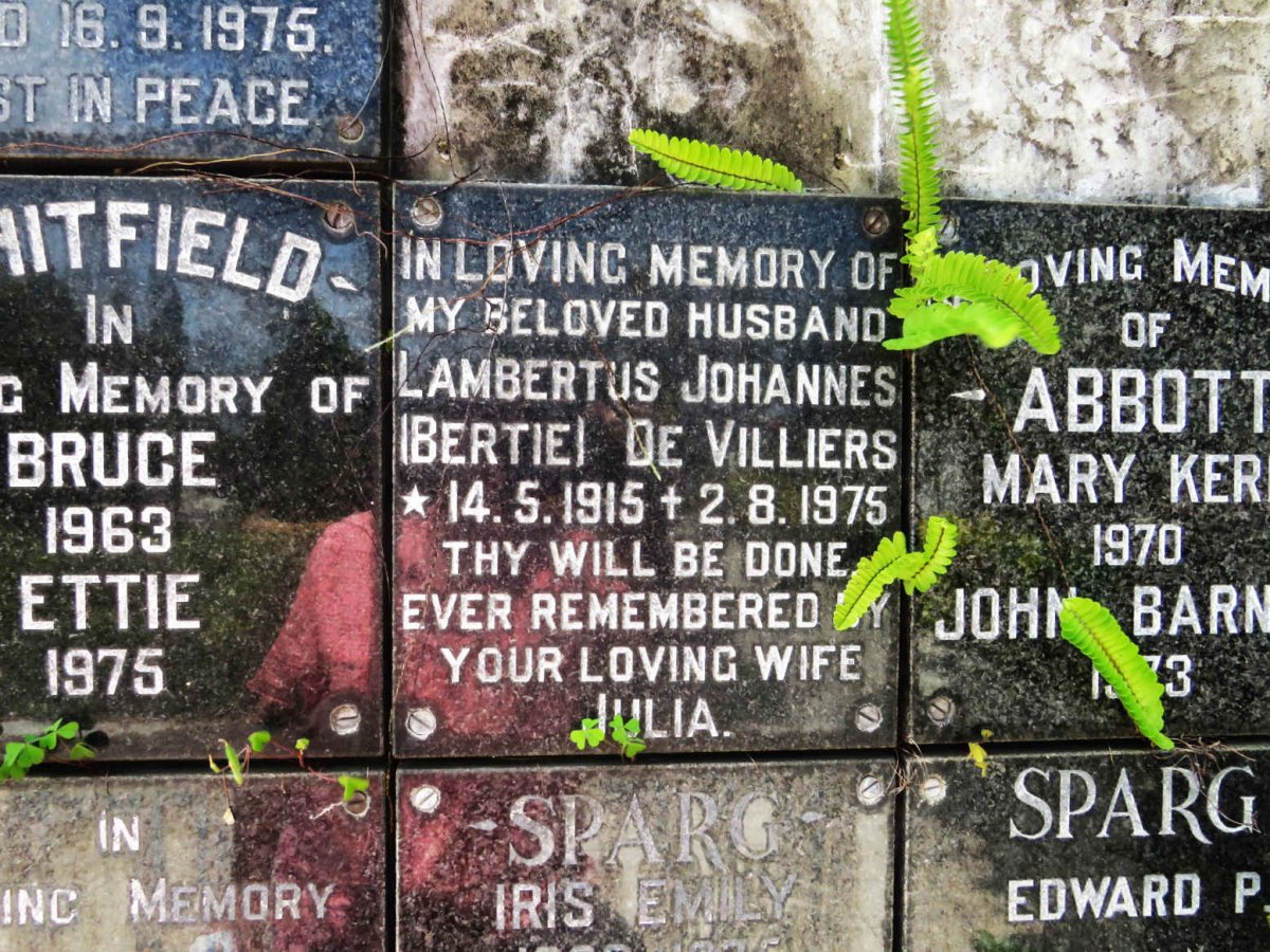 VILLIERS Lambertus Johannes, de 1915-1975
