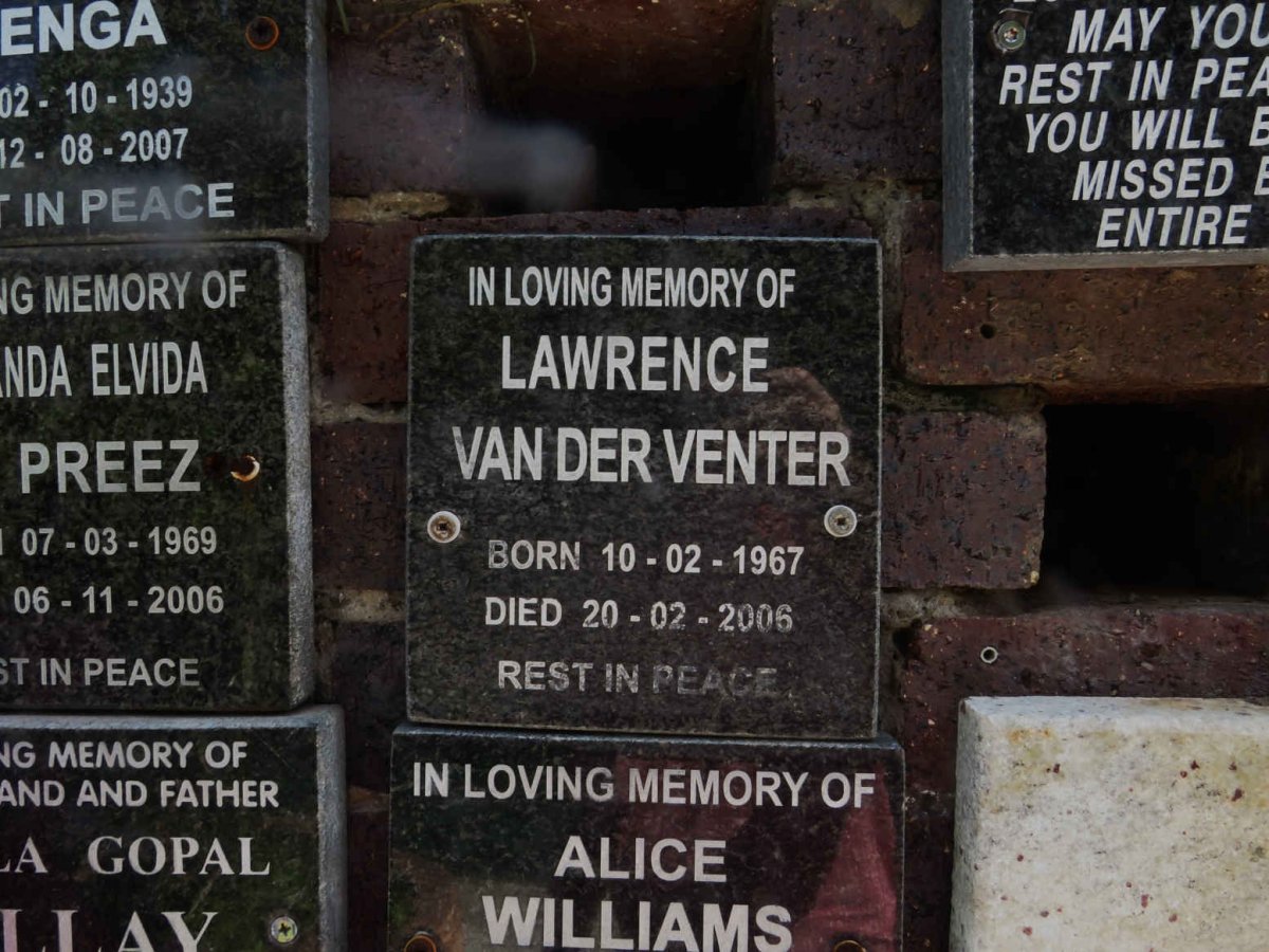 VENTER Lawrence, van der 1967-2006