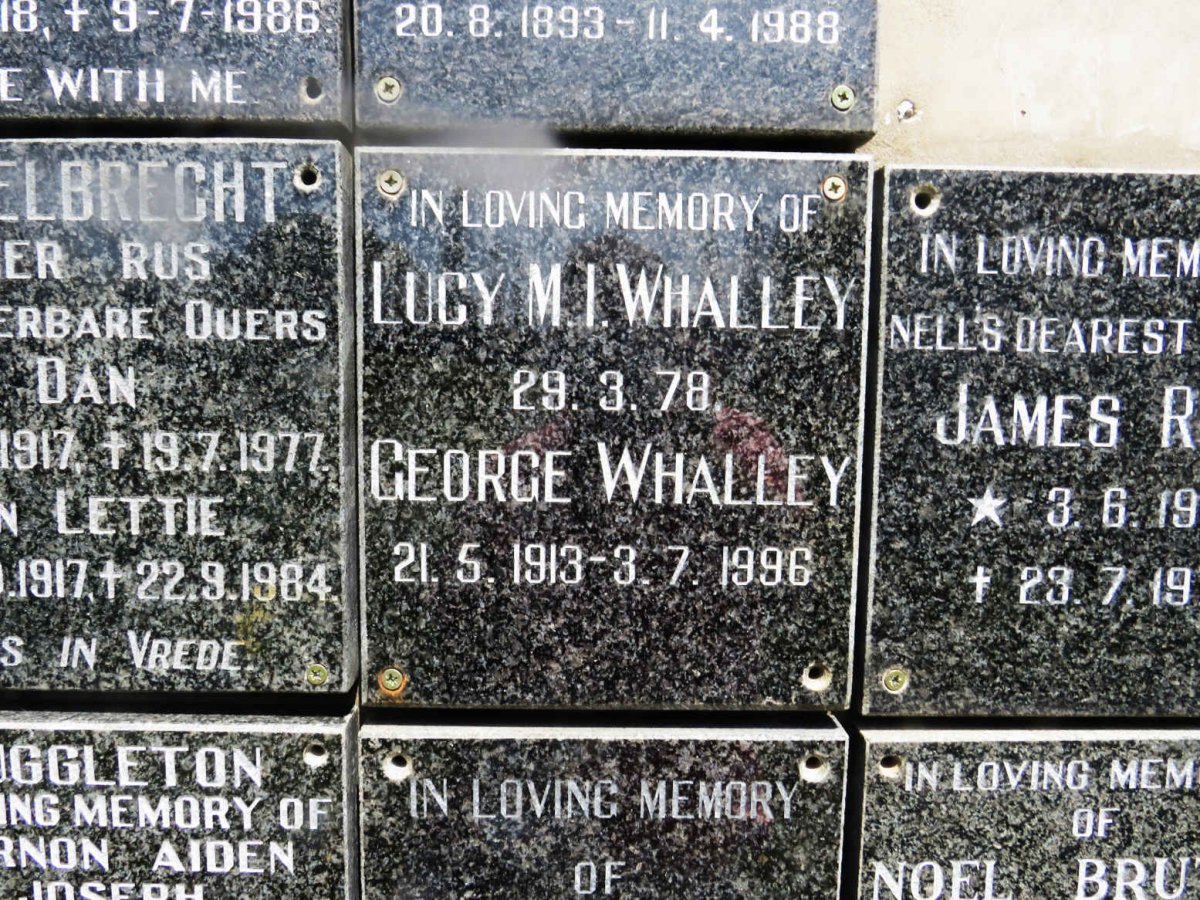WHALLEY George 1913-1996 &amp; Lucy M.I. -1978