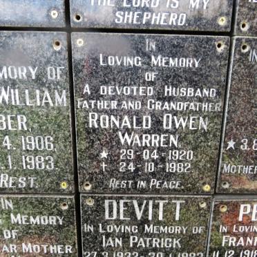 WARREN Ronald Owen 1920-1982