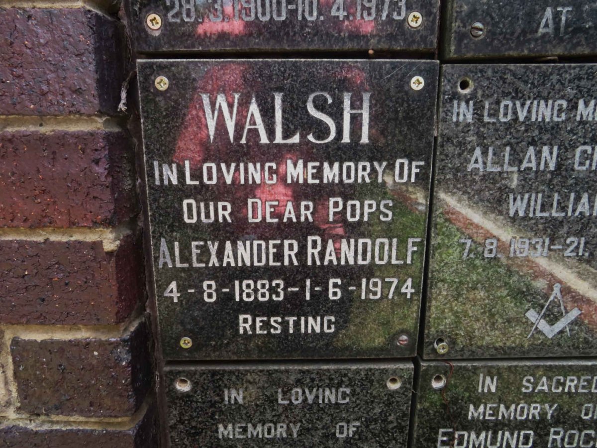 WALSH Alexander Randolf 1883-1974