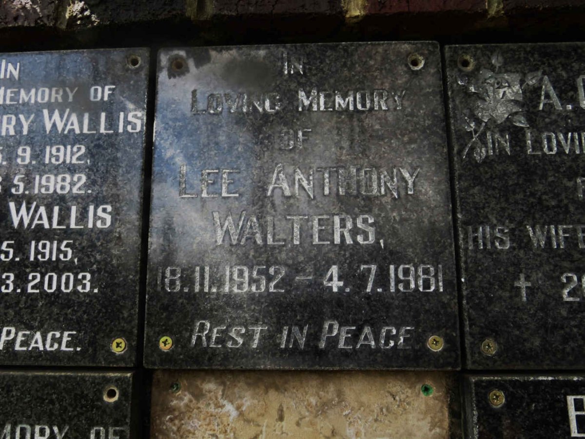 WALTERS Lee Anthony 1952-1981