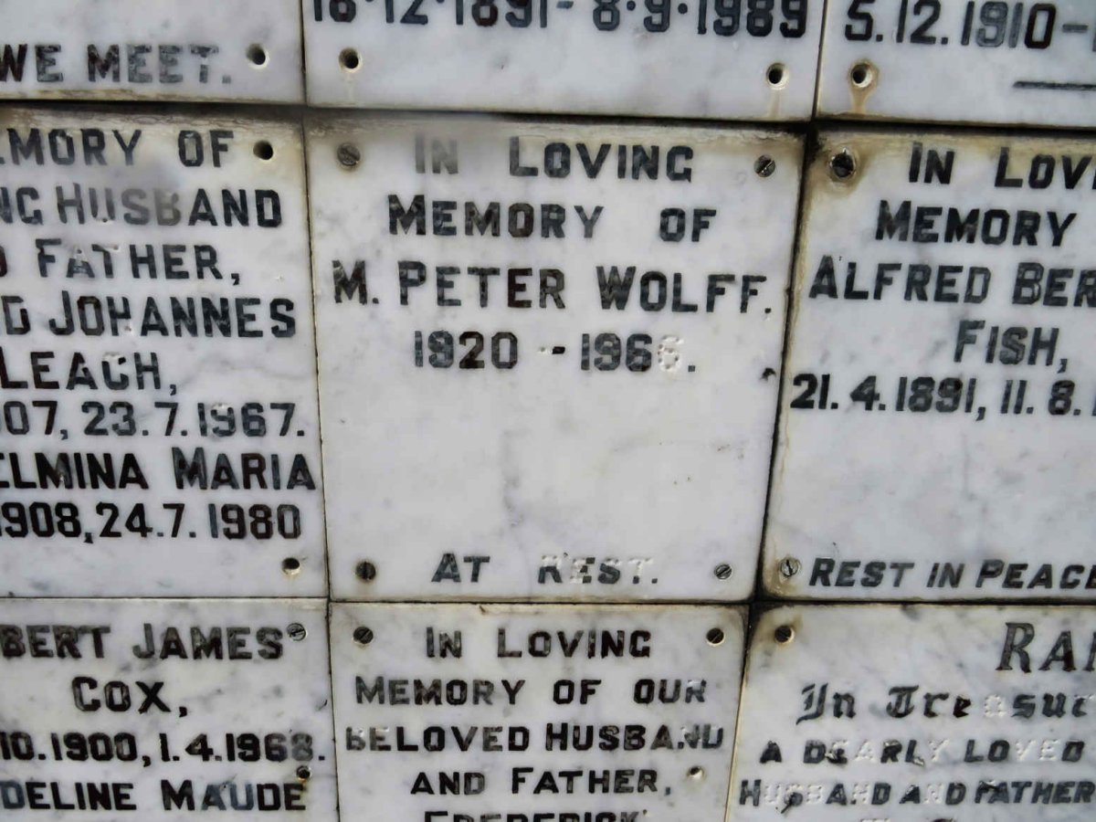 WOLFF M. Peter 1920-1966