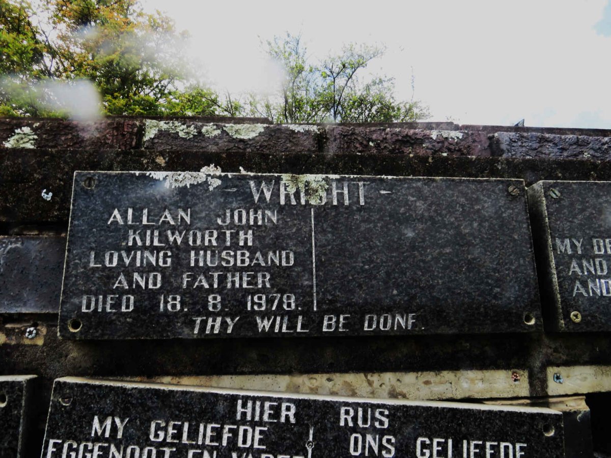 WRIGHT Allan John Kilworth -1978
