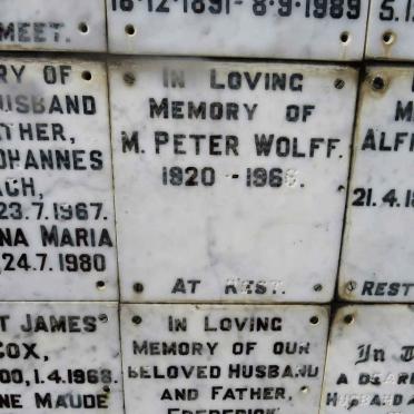 WOLFF M. Peter 1920-1966