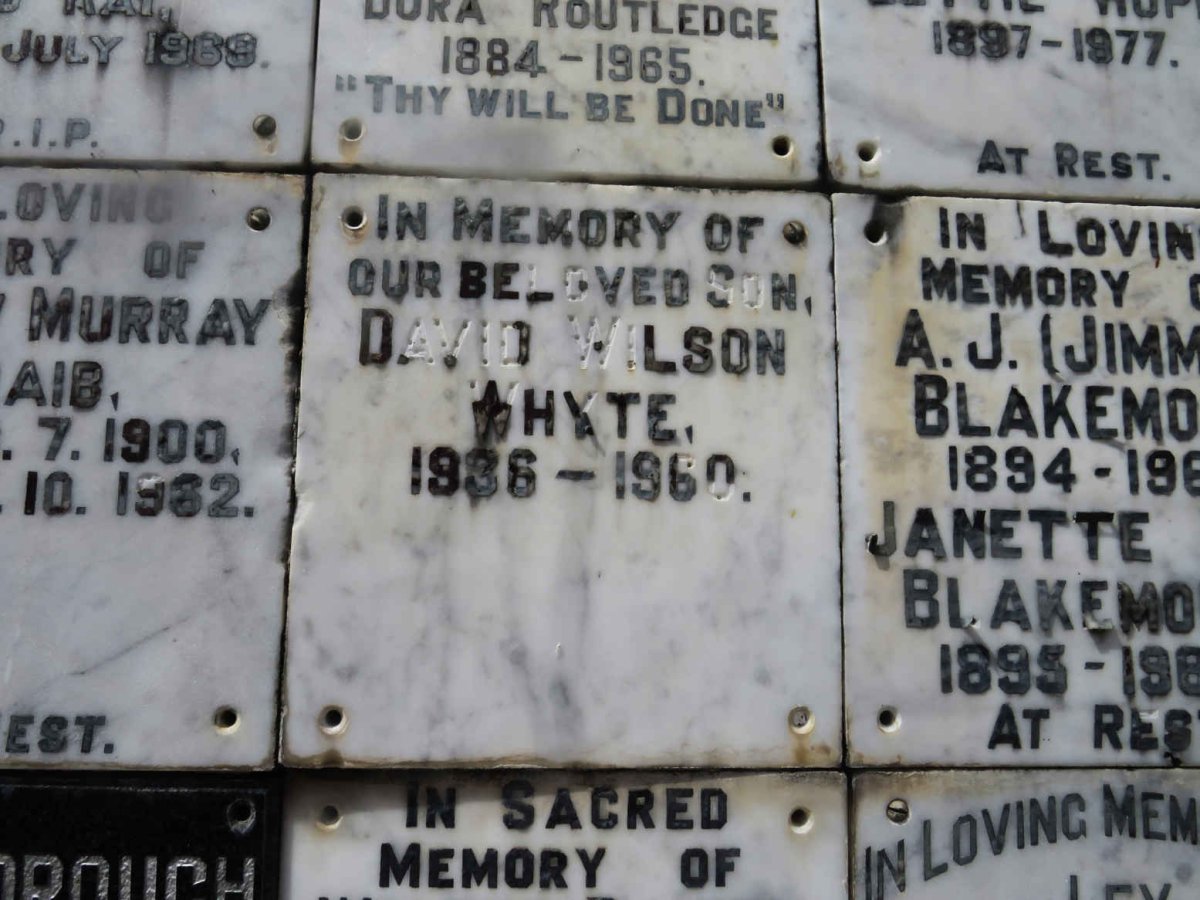 WHYTE David Wilson 1936-1960