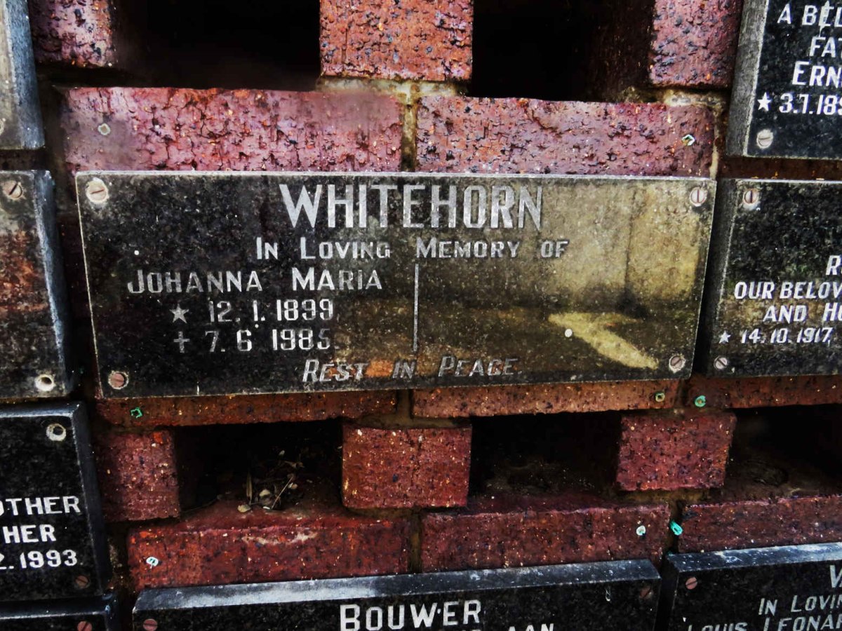 WHITEHORN Johanna Maria 1899-1985