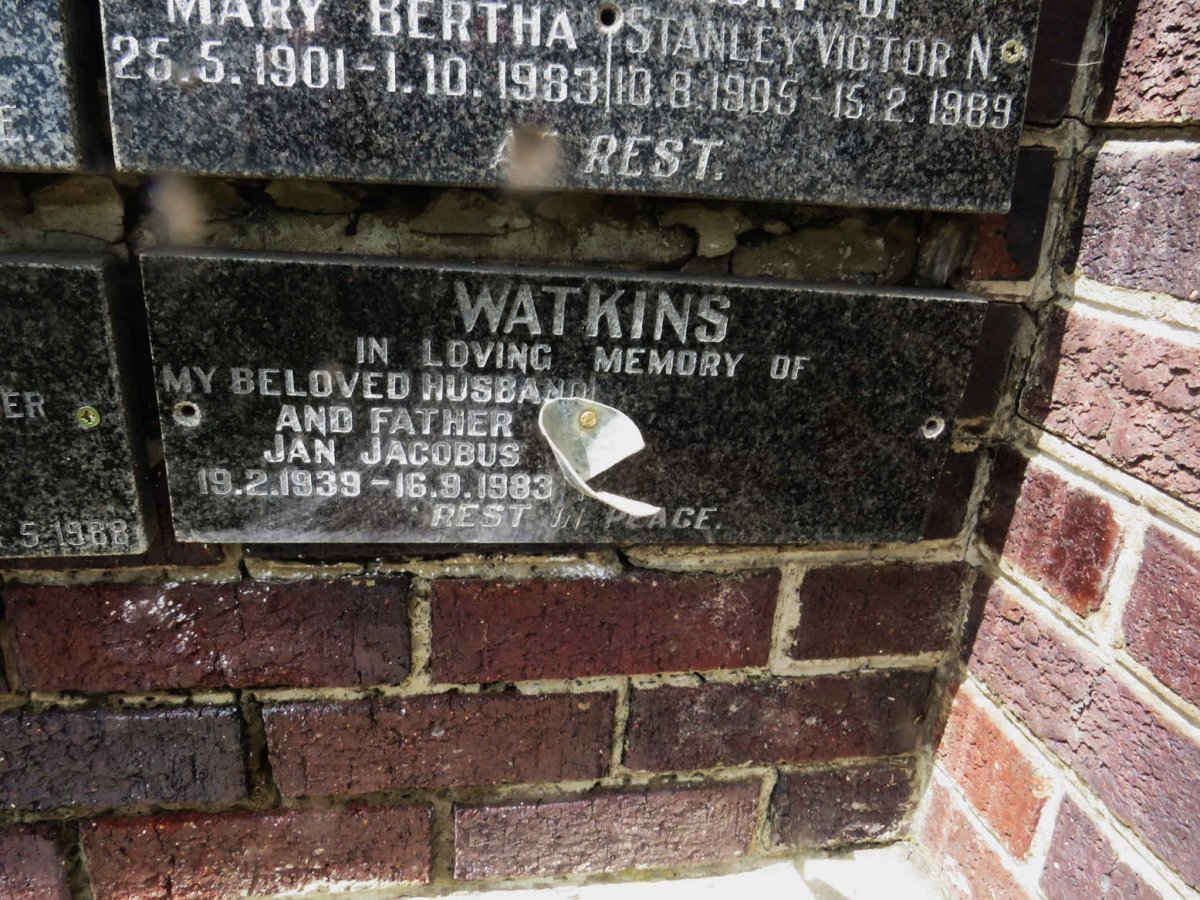 WATKINS Jan Jacobus 1939-1983