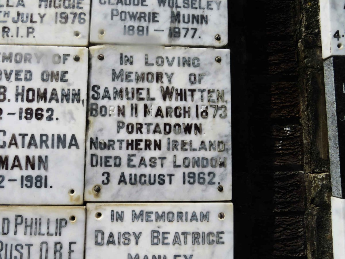 WHITTEN Samuel 1873-1962