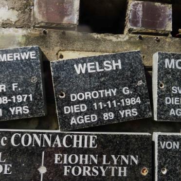 WELSH Dorothy G. -1984