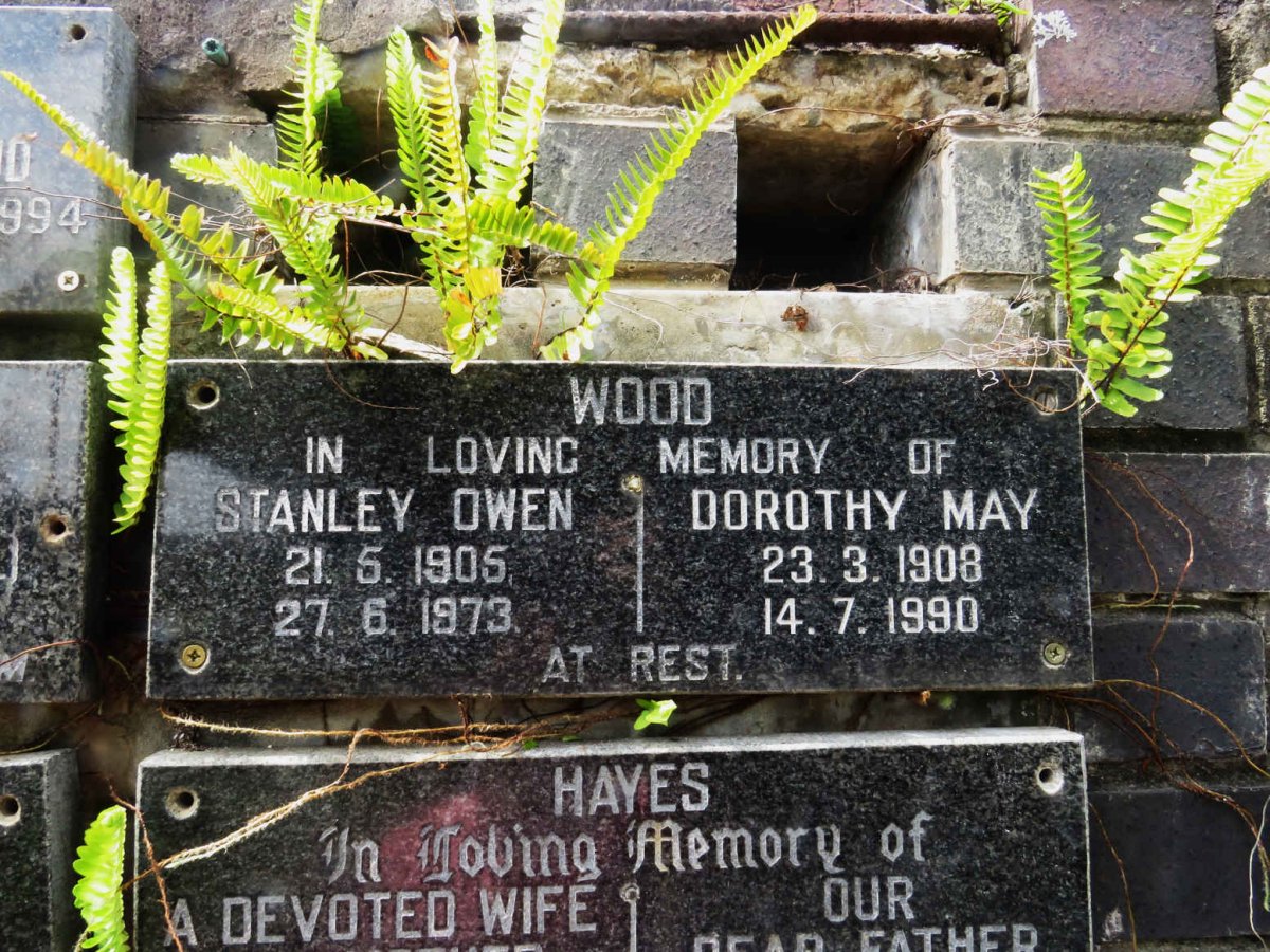 WOOD Stanley Owen 1905-1973 &amp; Dorothy May 1908-1990