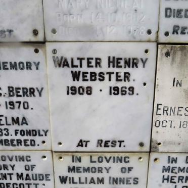 WEBSTER Walter Henry 1908-1969
