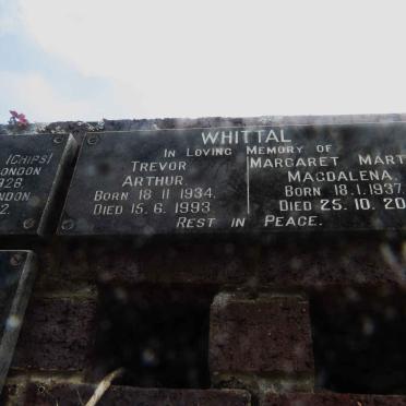 WHITTAL Trevor Arthur 1934-1993 &amp; Margaret Martha Magdalena 1937-2011