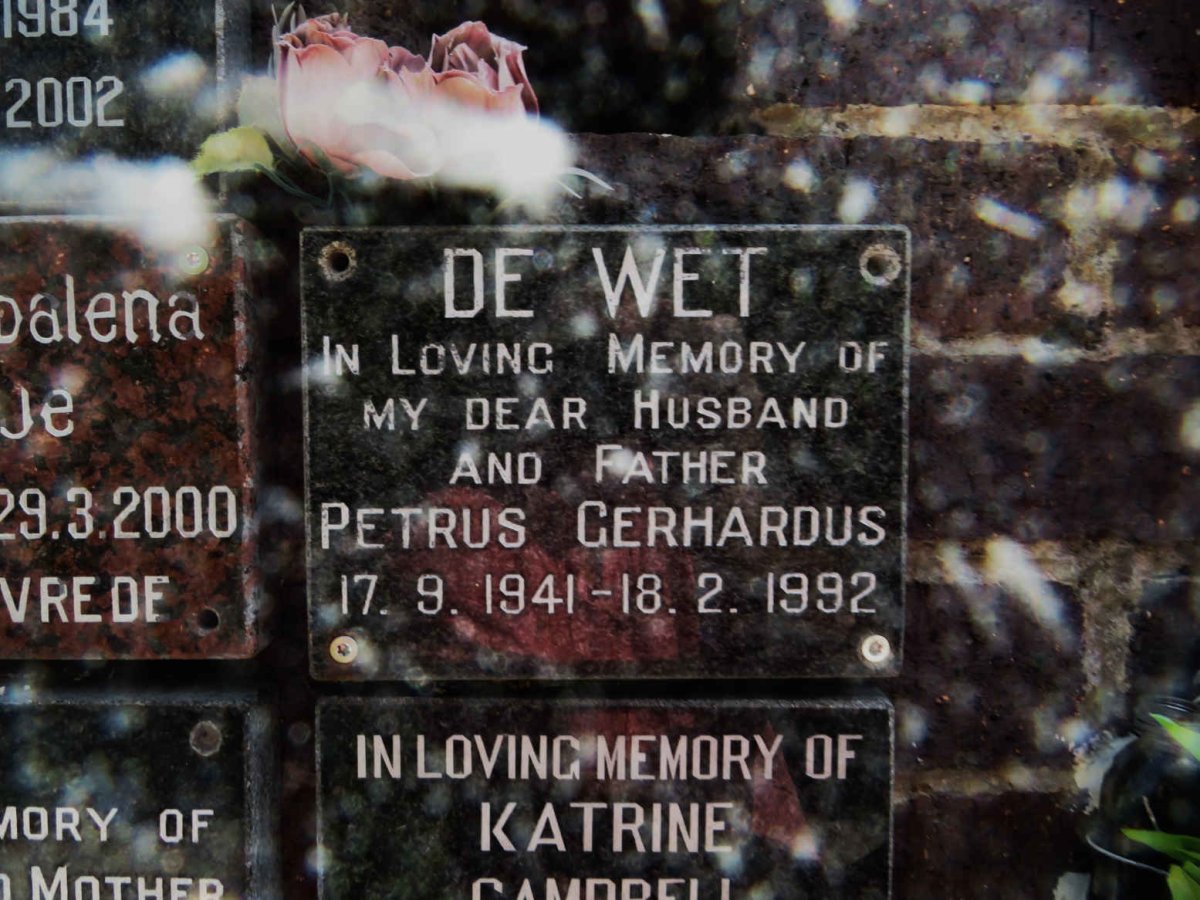 WET Petrus Gerhardus, de 1941-1992