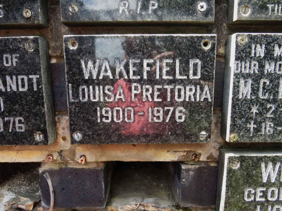 WAKEFIELD Louisa Pretoria 1900-1976