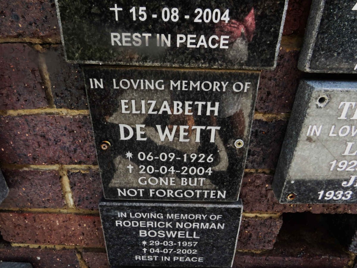 WETT Elizabeth, de 1926-2004