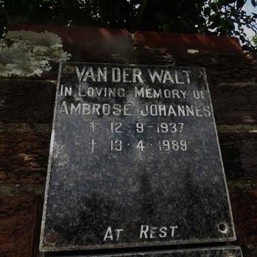 WALT Ambrose Johannes, van der 1937-1989