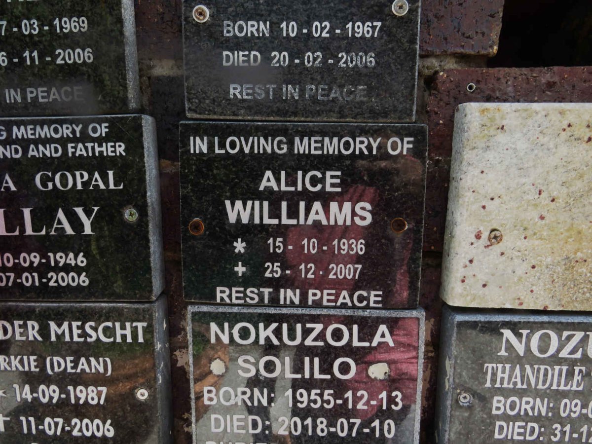 WILLIAMS Alice 1936-2007