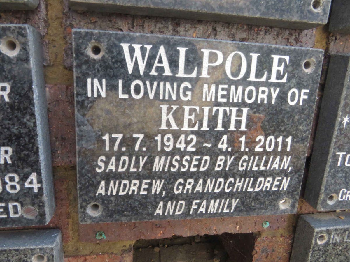 WALPOLE Keith 1942-2011