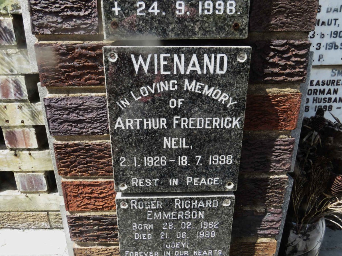 WIENAND Arthur Frederick Neil 1926-1998