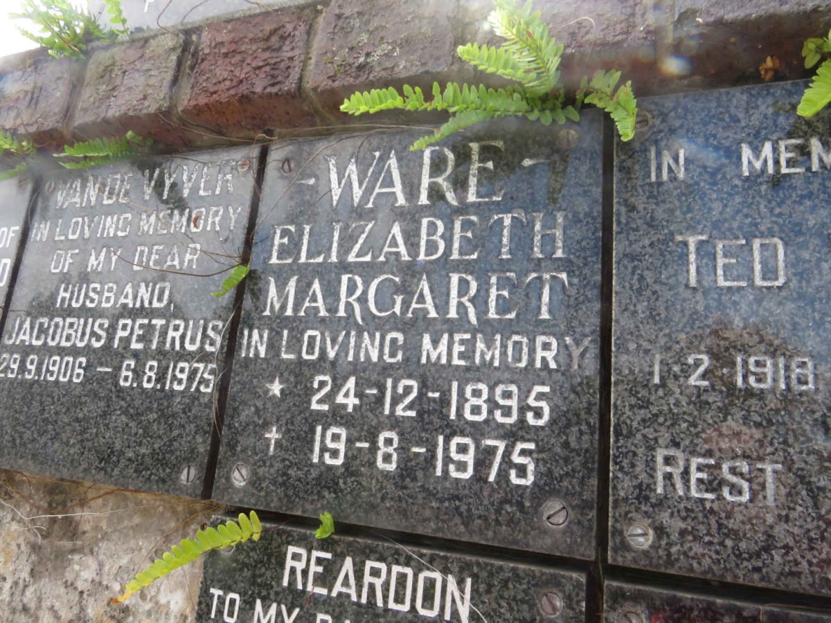 WARE Elizabeth Margaret 1895-1975