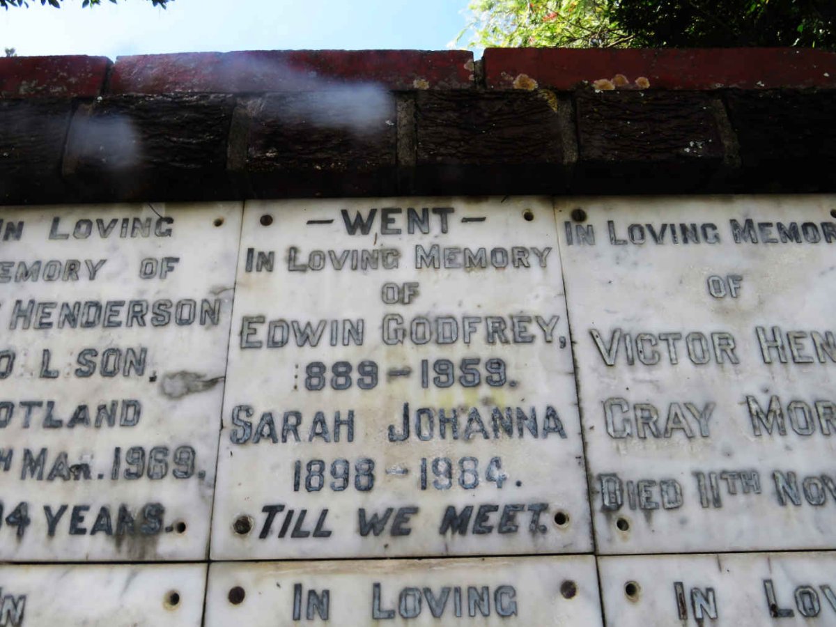 WENT Edwin Godfrey 1889-1959 &amp; Sarah Johanna 1898-1984