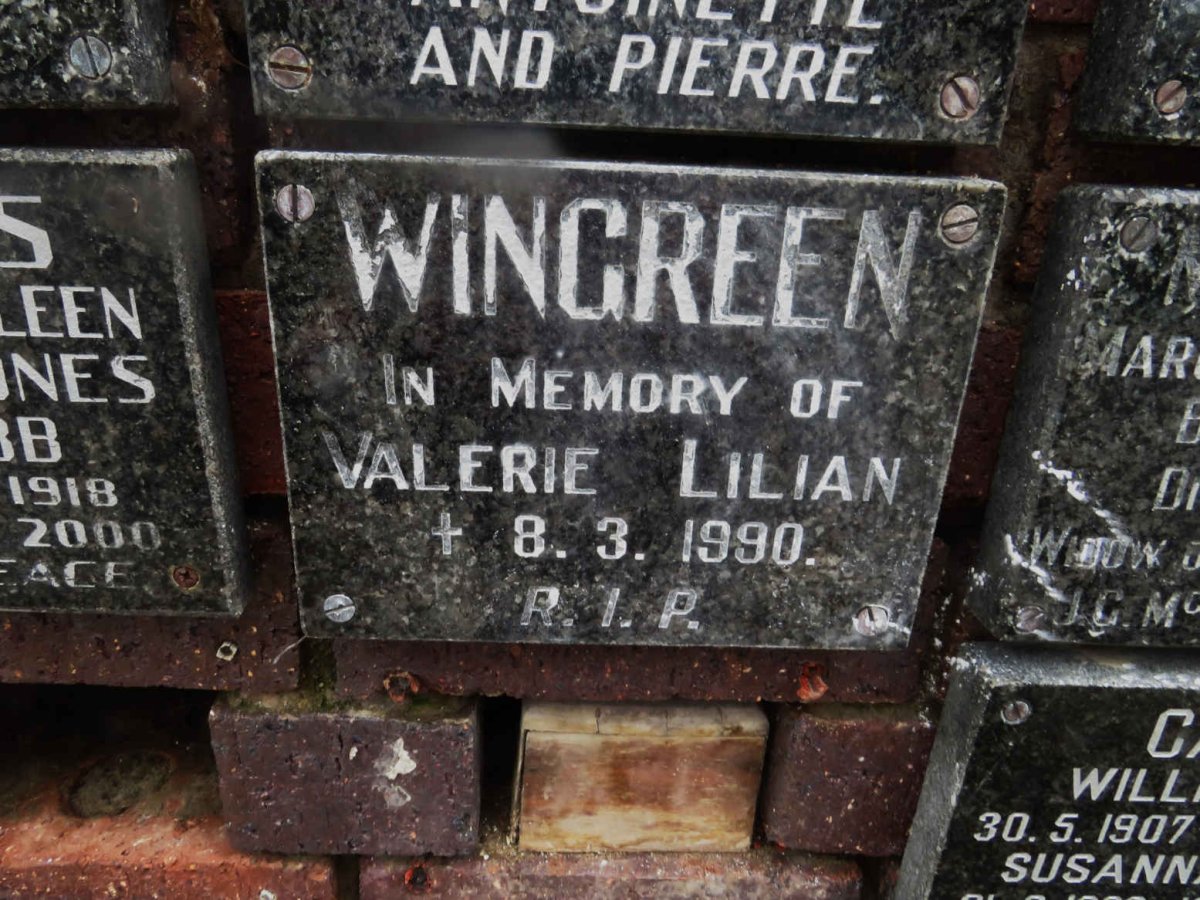 WINGREEN Valerie Lilian -1990