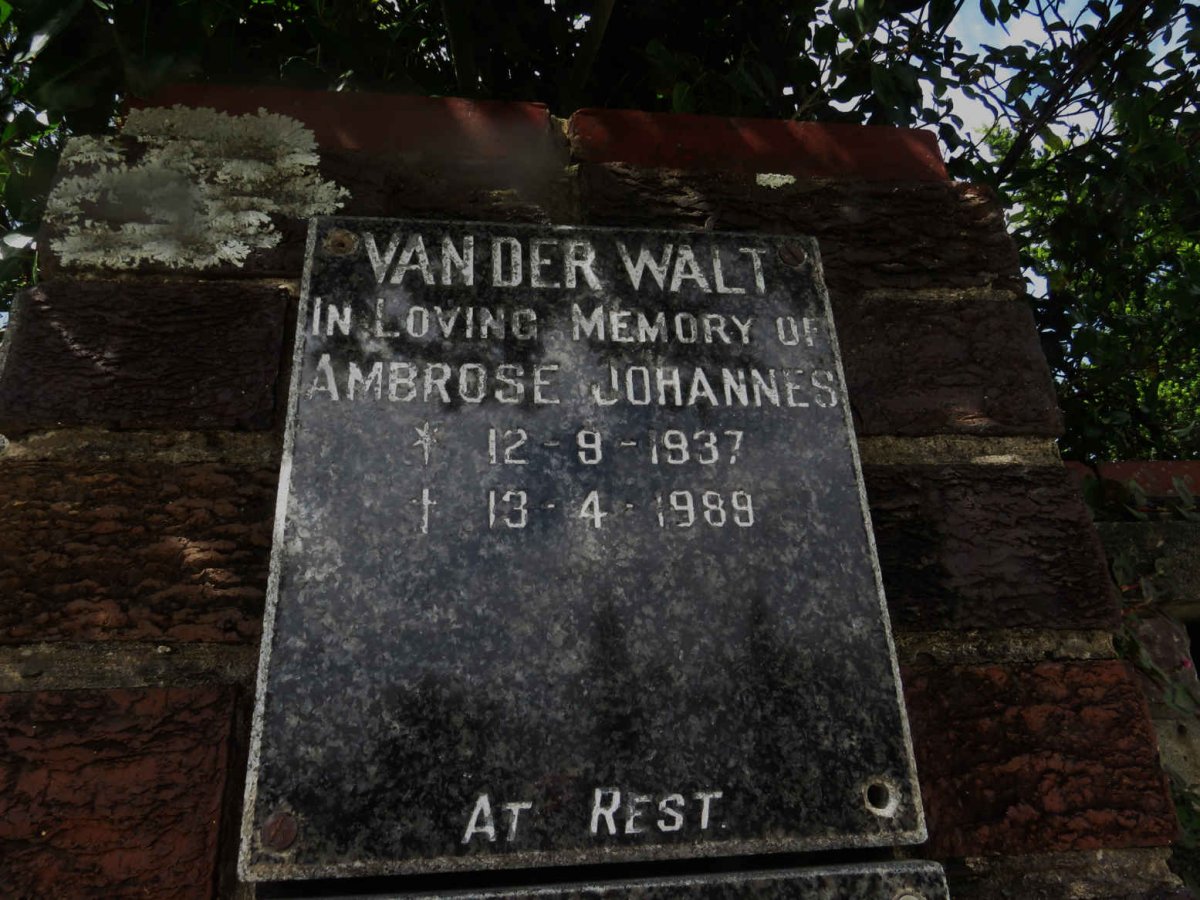 WALT Ambrose Johannes, van der 1937-1989