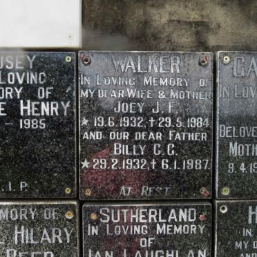 WALKER Billy C.G. 1932-1987 &amp; Joey J.F. 1932-1984