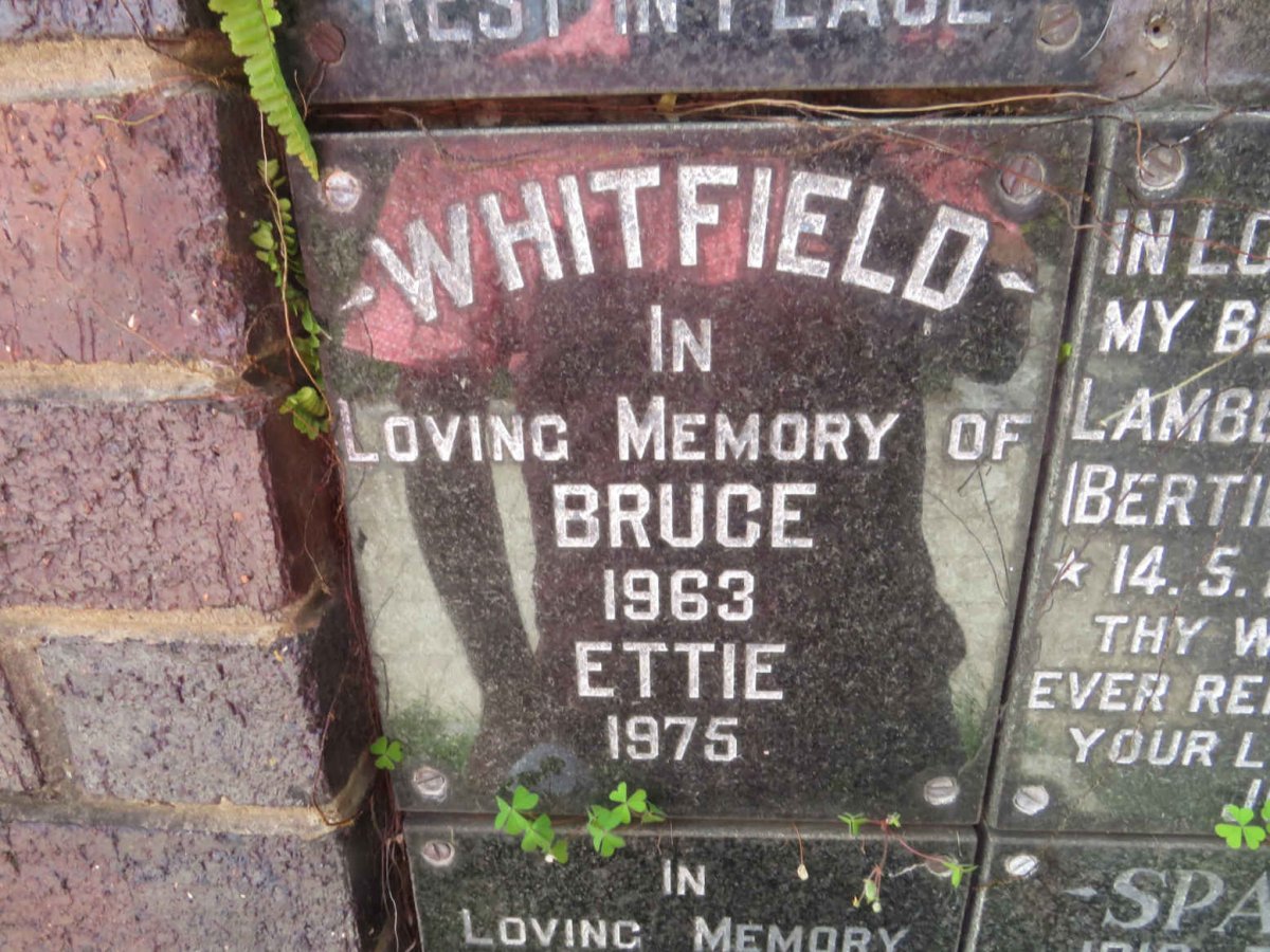 WHITFIELD Bruce -1963 &amp; Ettie -1975