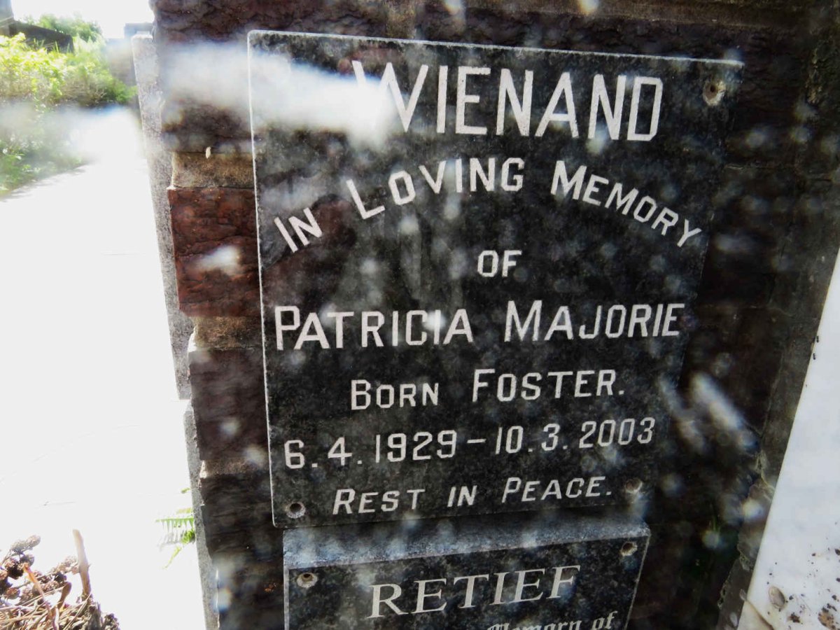WIENAND Patricia Majorie nee FOSTER 1929-2003