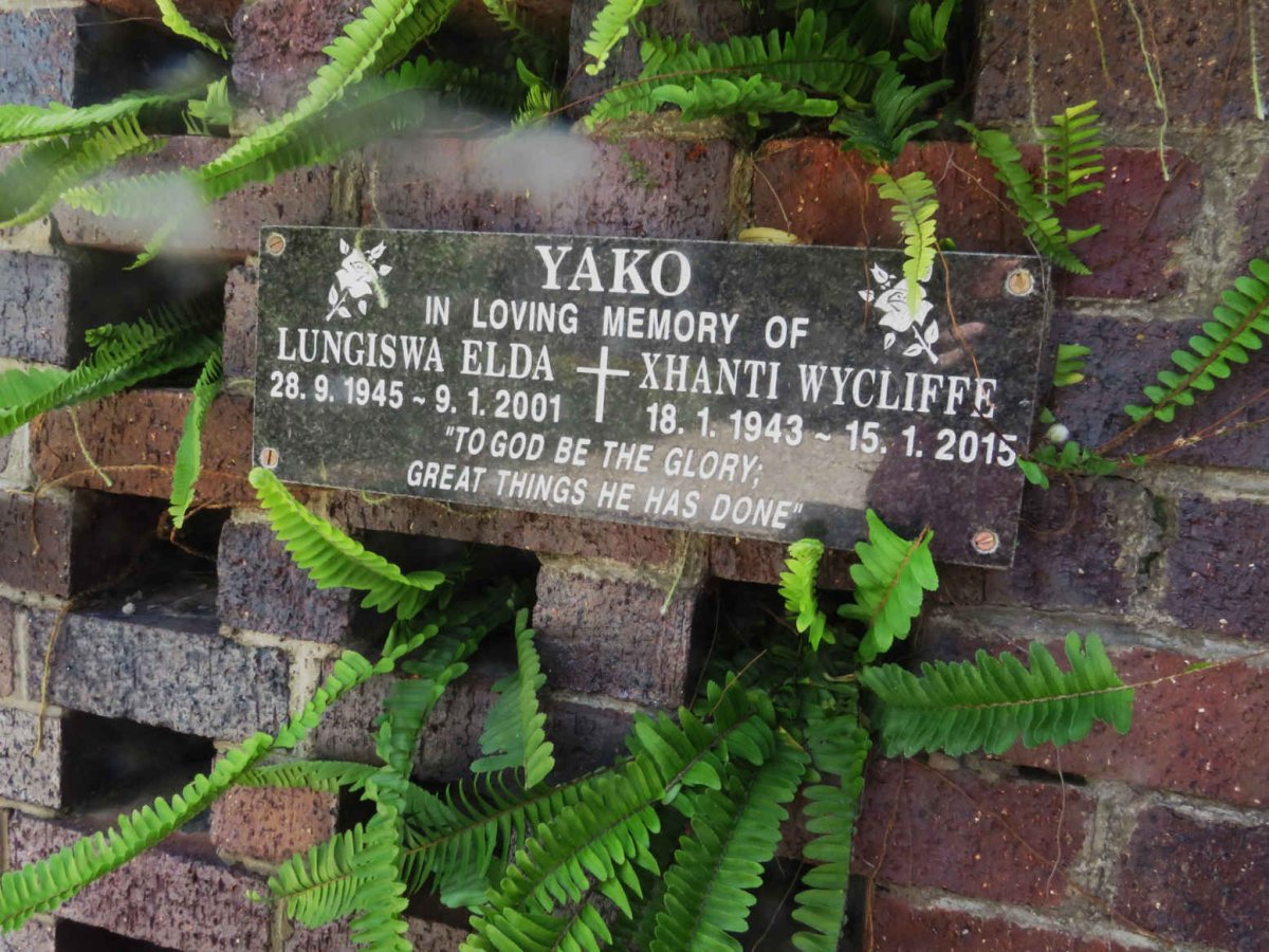 YAKO Xhanti Wycliffe 1943-2015 &amp; Lungiswa Elda 1945-2001