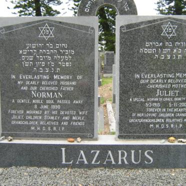 LAZARUS Norman -1990 &amp; Juliet 1915-2004
