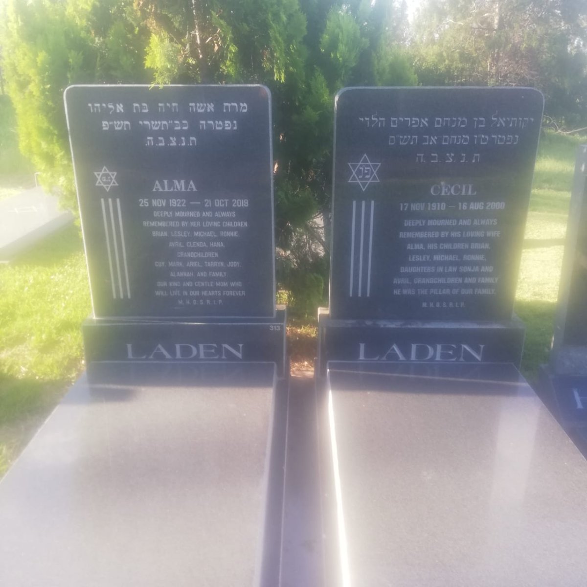 LADEN Cecil 1910-2009 &amp; Alma 1922-2018