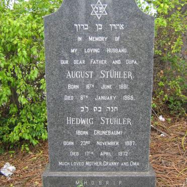 STÜHLER August 1881-1965 &amp; Hedwig GRUNEBAUM 1887-1972