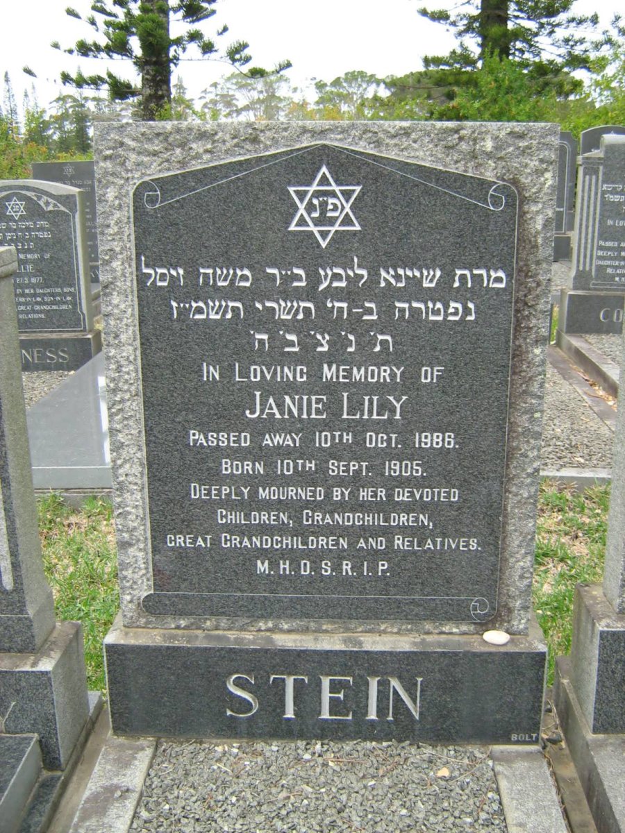 STEIN Janie Lily 1905-1986
