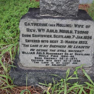 AULD William 1877-1949 &amp; Catherine MOLLINS 1894-1933