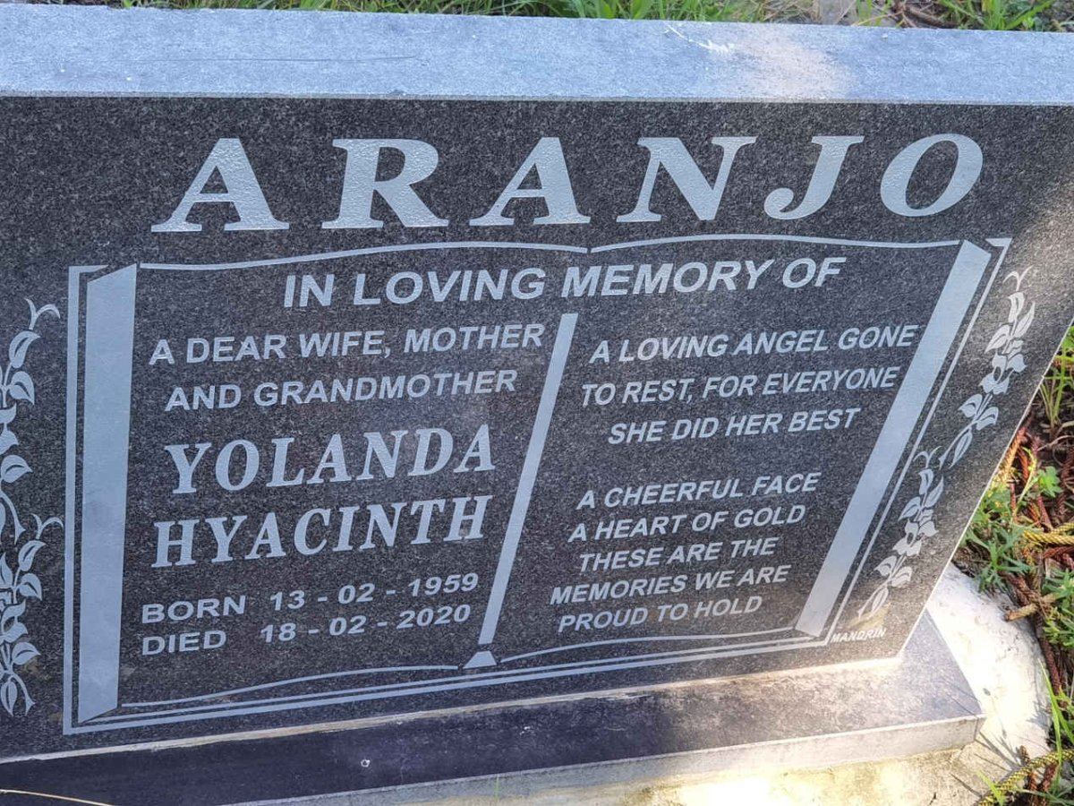 ARANJO Yolanda Hyacinth 1959-2020
