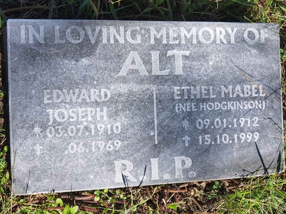 ALT Edward Joseph 1910-1969 &amp; Ethel Mabel HODGKINSON 1912-1999